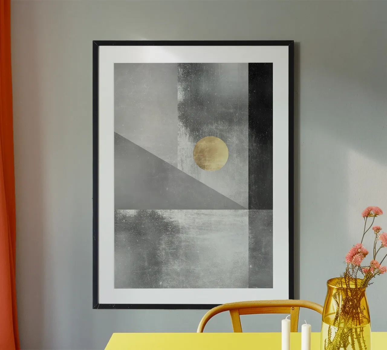 forme geometriche cerchi rettangoli triangoli poster con telaio in legno da Patrick M Gerber