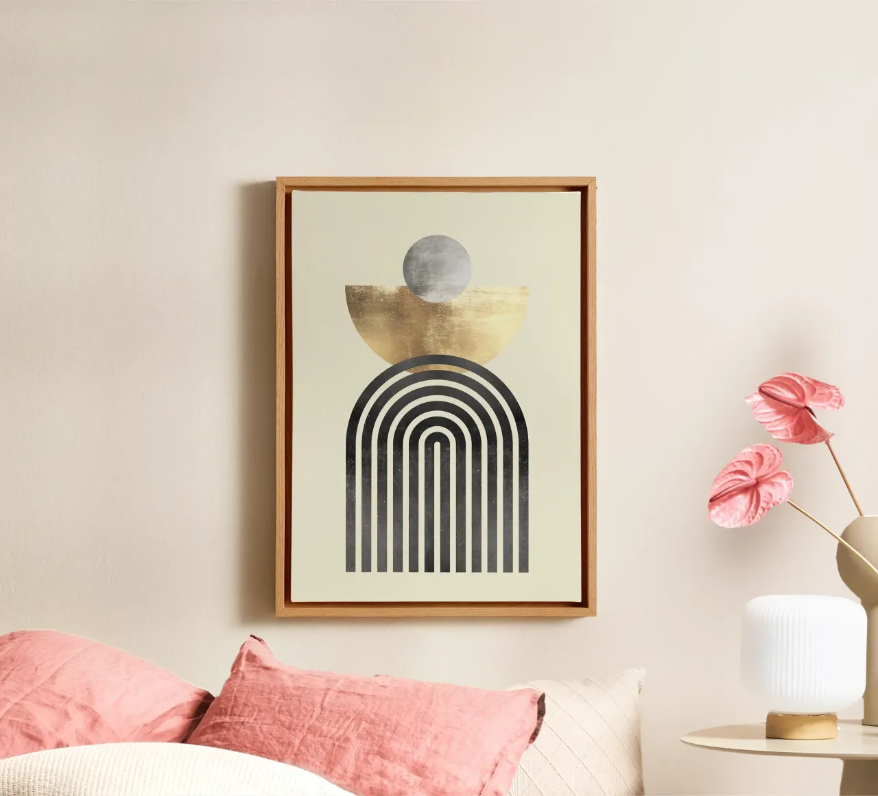 circle semicircle arc curve canvas with Floater frame by Patrick M Gerber
