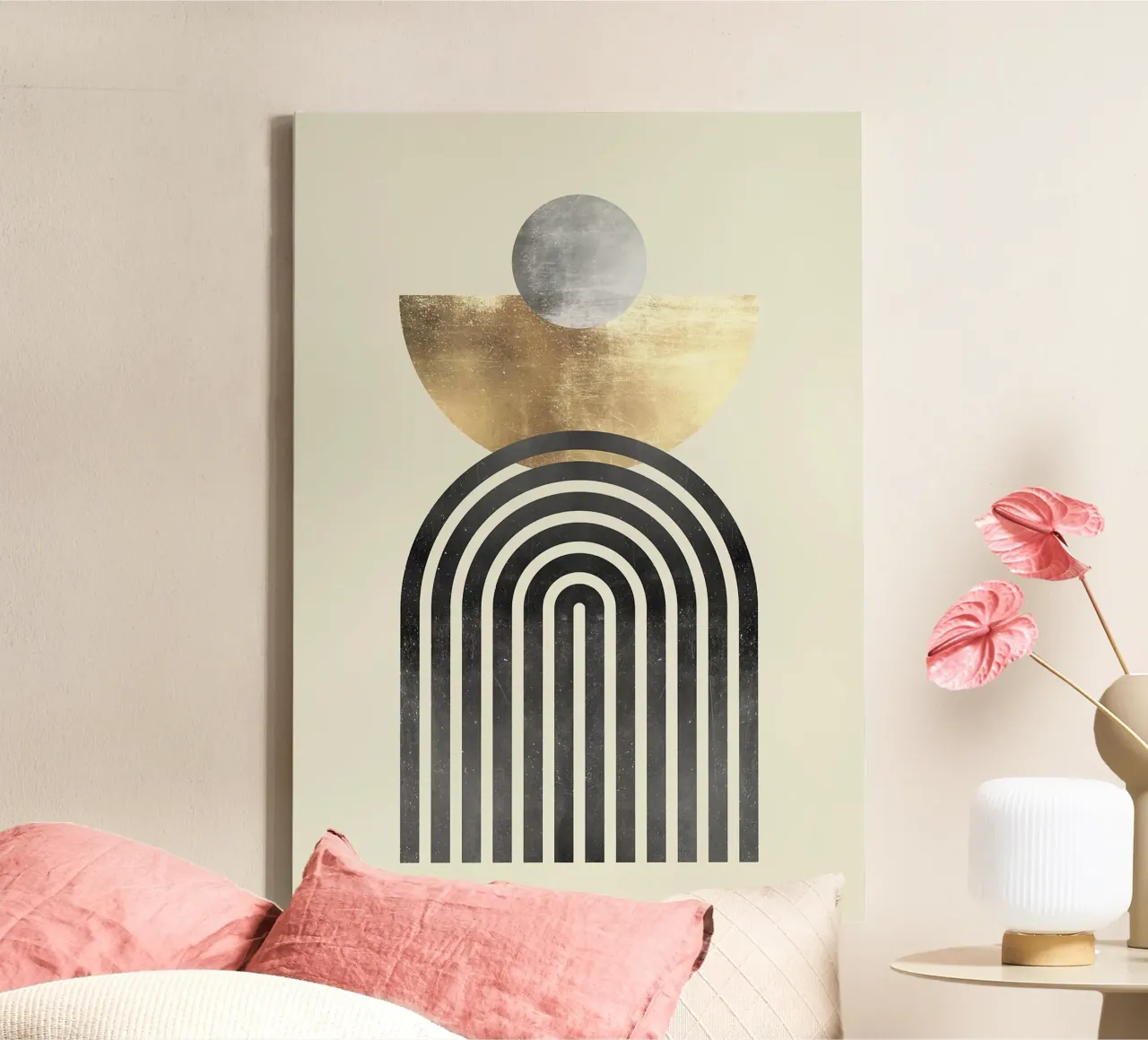 circle semicircle arc curve canvas with Floater frame by Patrick M Gerber