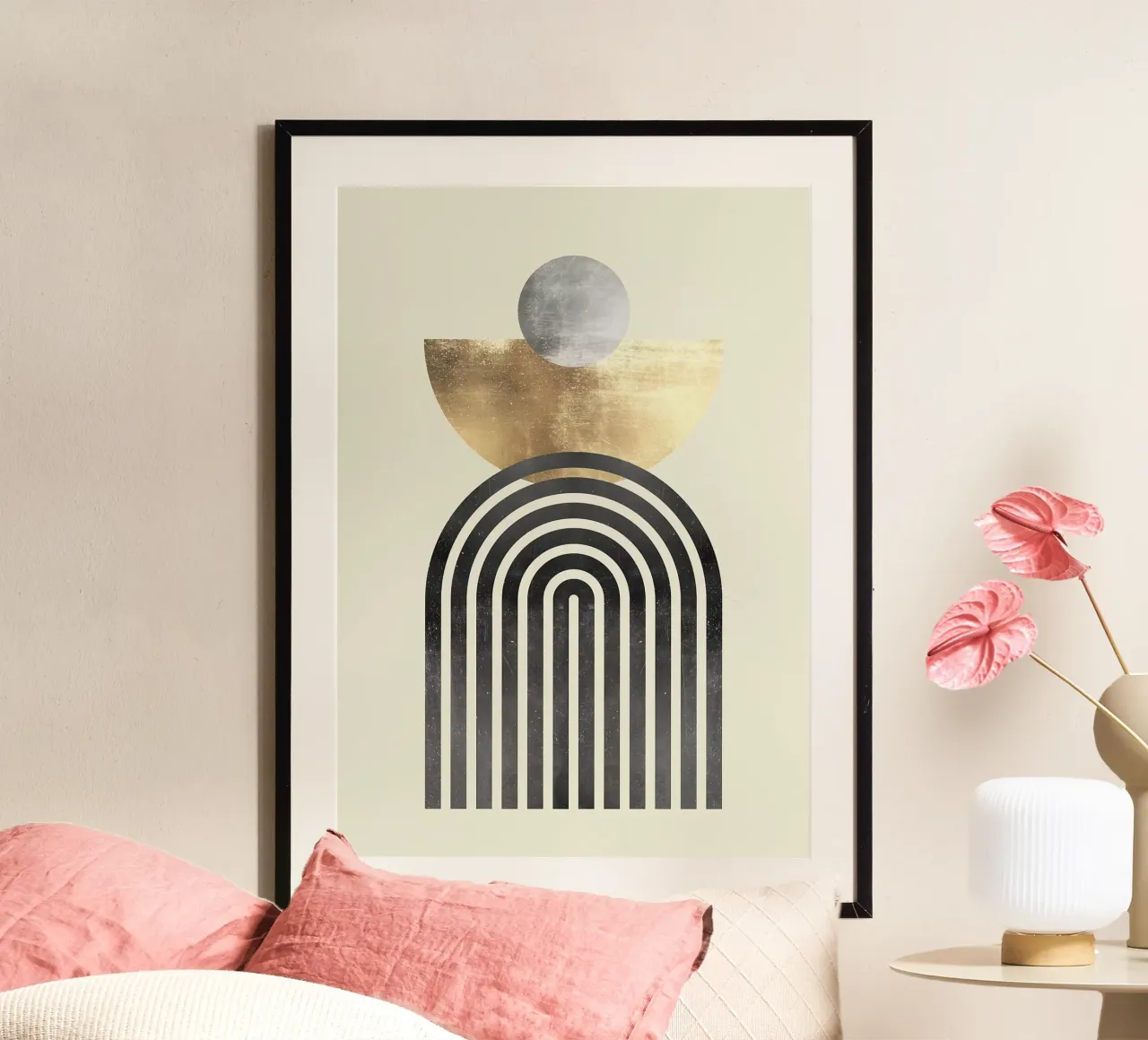 círculo semicírculo arco curva poster con marco de madera de Patrick M Gerber