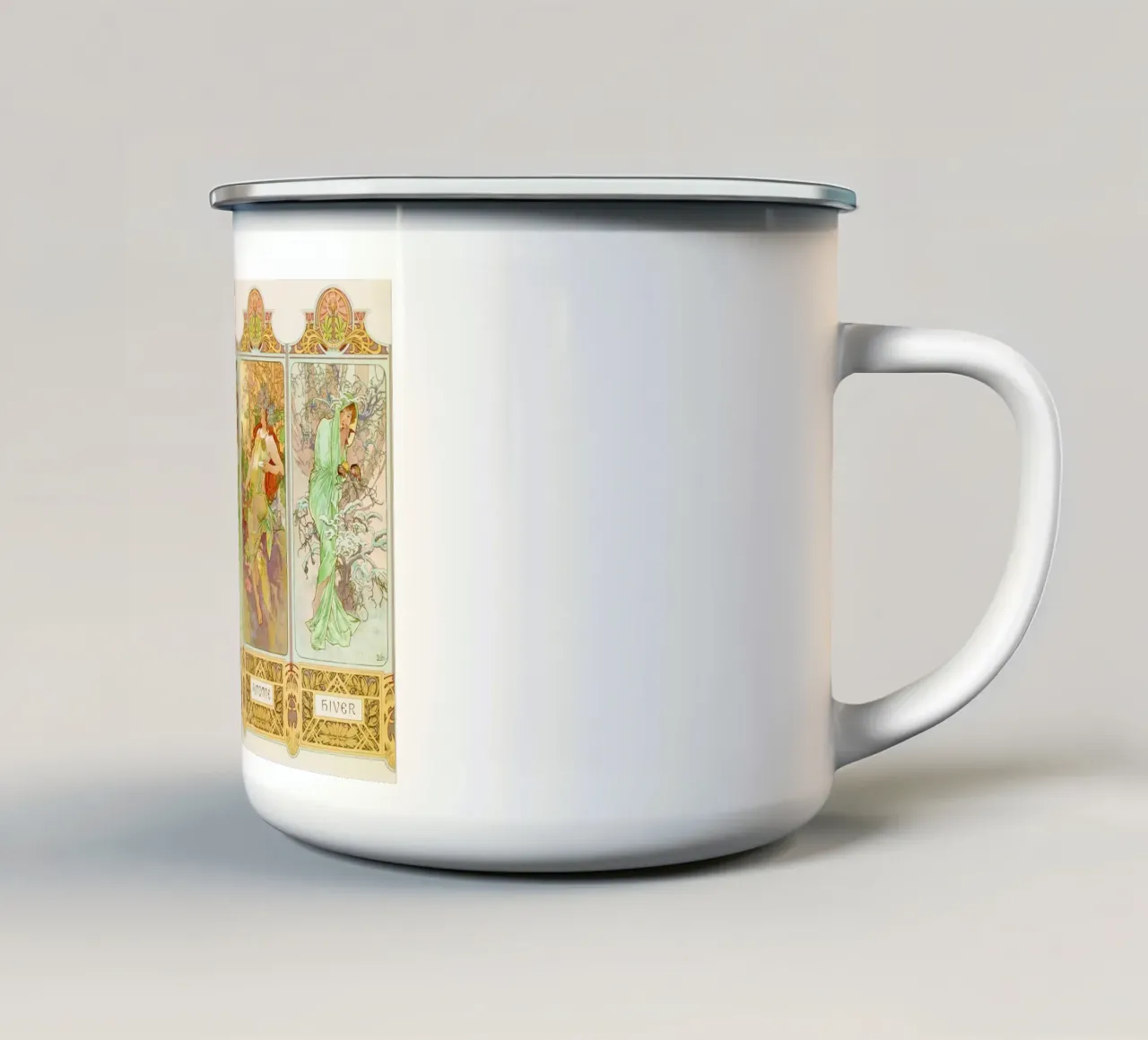 Le stagioni tazza in smalto da Venus Art