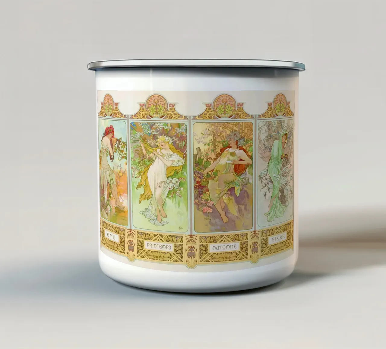 Le stagioni tazza in smalto da Venus Art