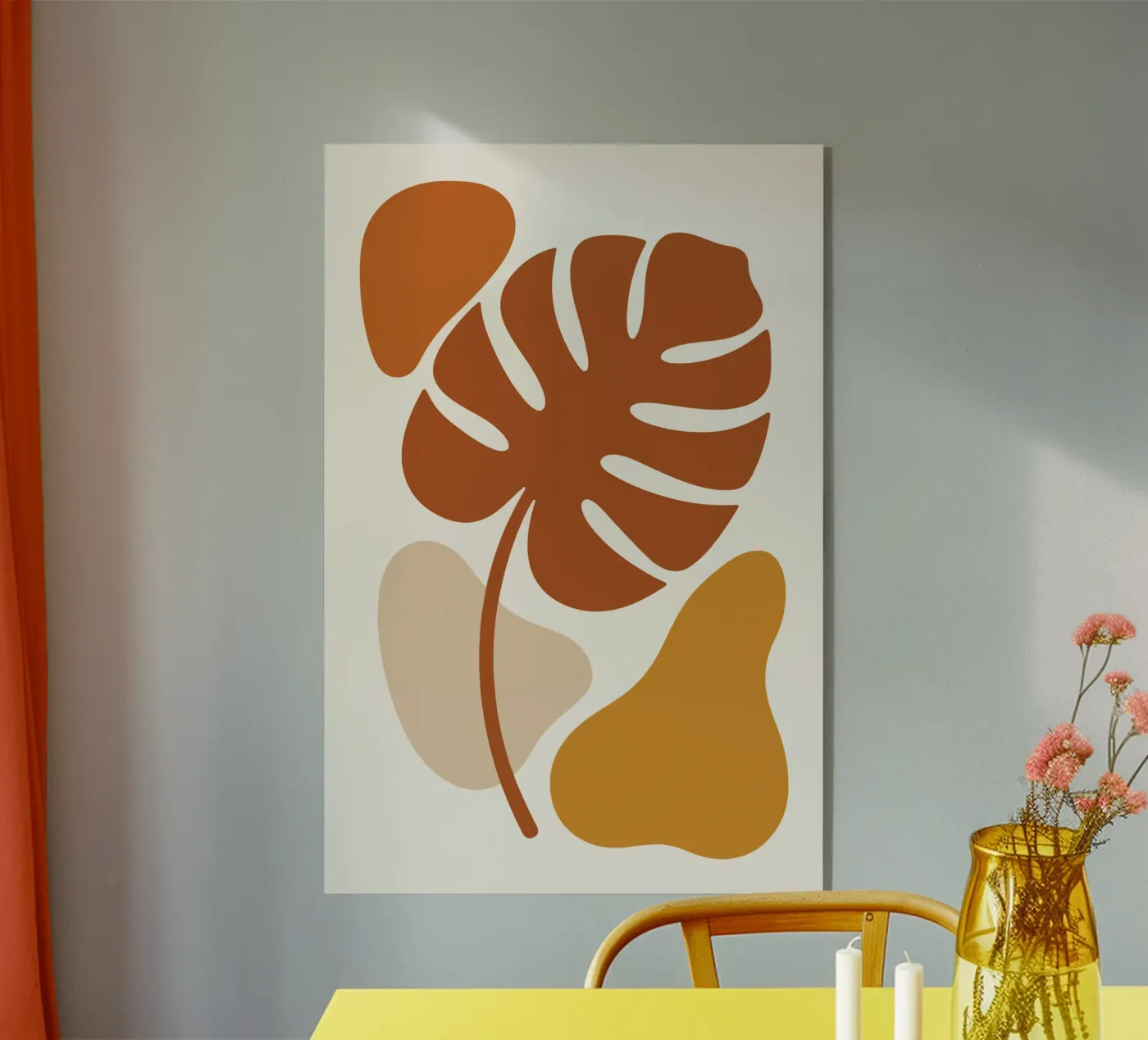 Terracotta Monstera plexiglass da LisaArtes