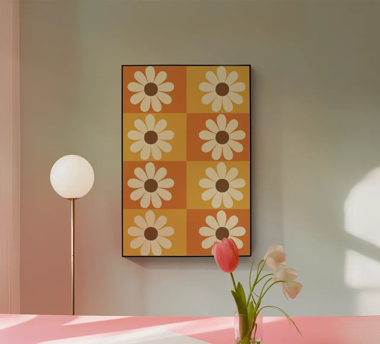 Retro Daisy Tile plexiglass da LisaArtes