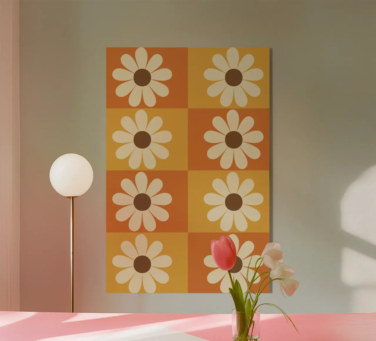 Retro Daisy Tile plexiglass da LisaArtes