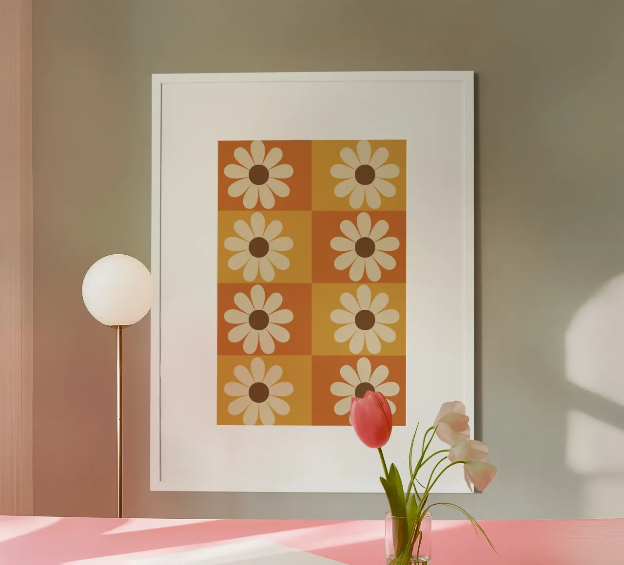 Retro Daisy Tile poster da LisaArtes