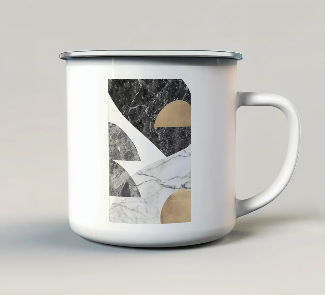 marmo oro semicerchio pietra geometrica tazza in smalto da Patrick M Gerber