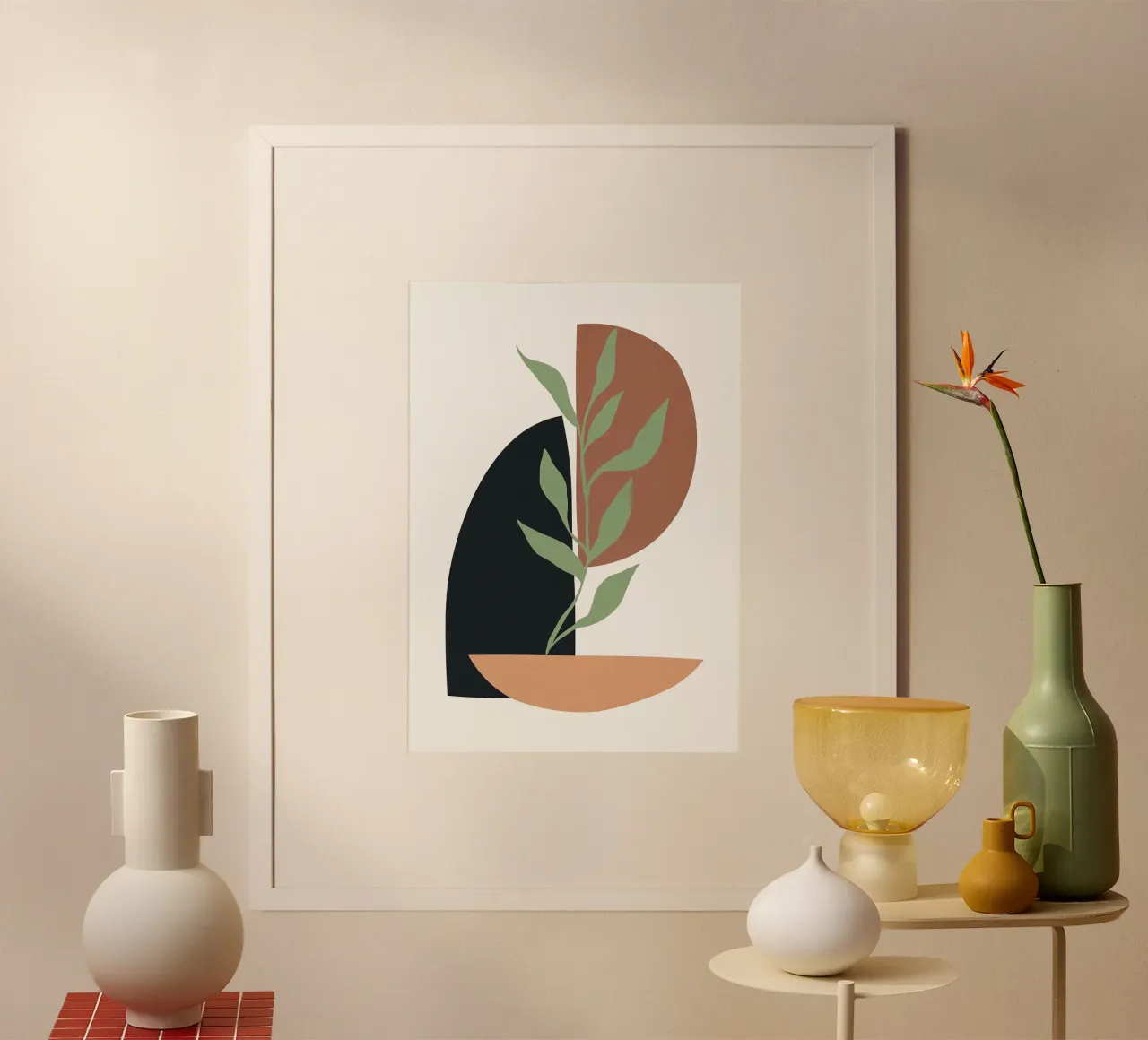 pianta foglie ciotola forme geometriche cerchi poster da Patrick M Gerber