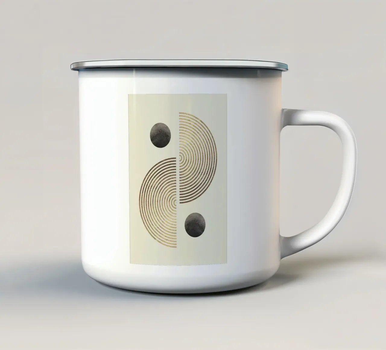 cerchi spirali simmetria forme geometriche tazza in smalto da Patrick M Gerber