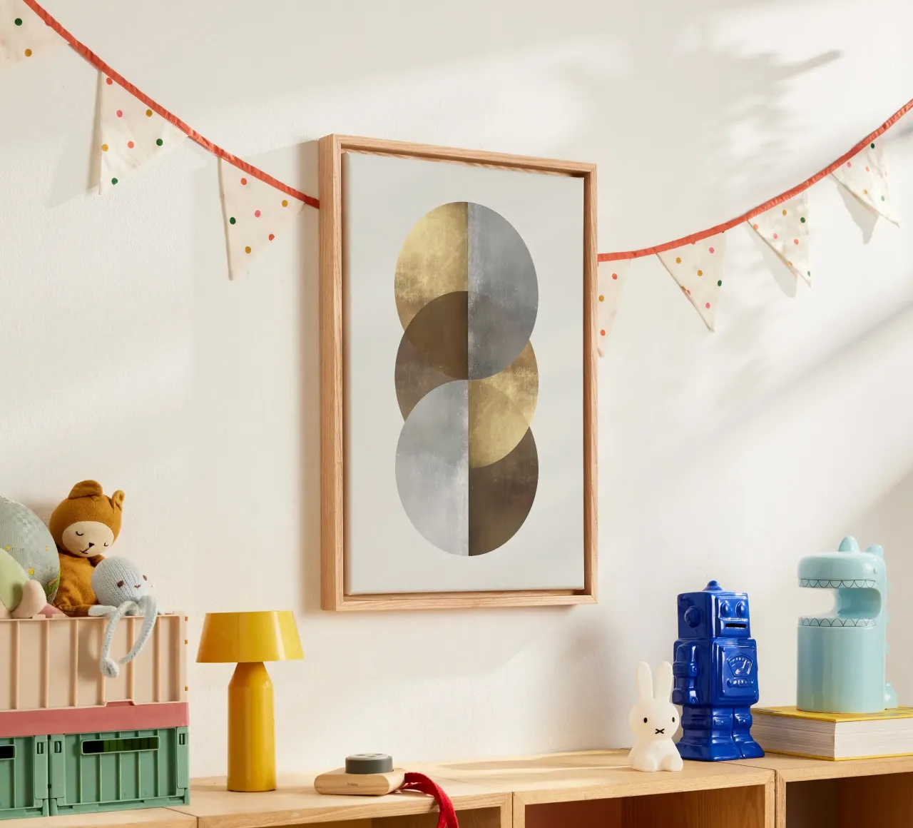 cirkels geometrische vormen overlappende vormen canvas met Baklijst van Patrick M Gerber