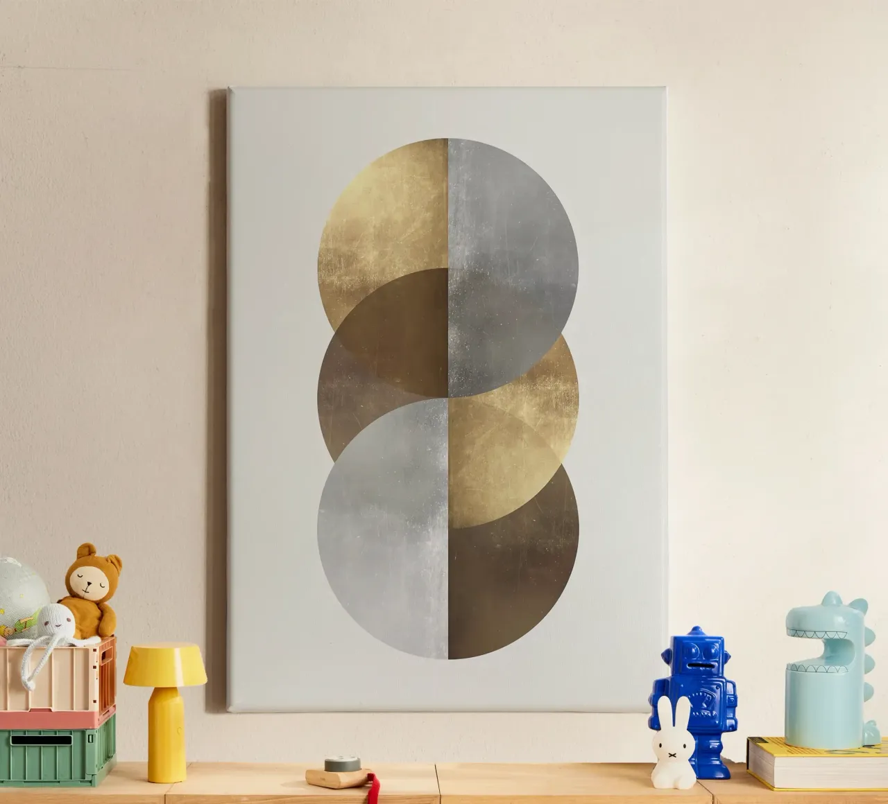 cirkels geometrische vormen overlappende vormen canvas met Baklijst van Patrick M Gerber