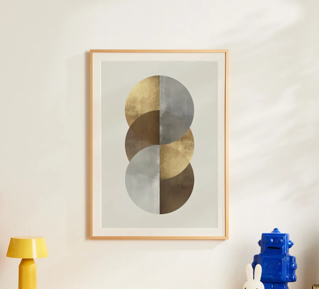 cerchi forme geometriche forme sovrapposte poster con telaio in plastica da Patrick M Gerber