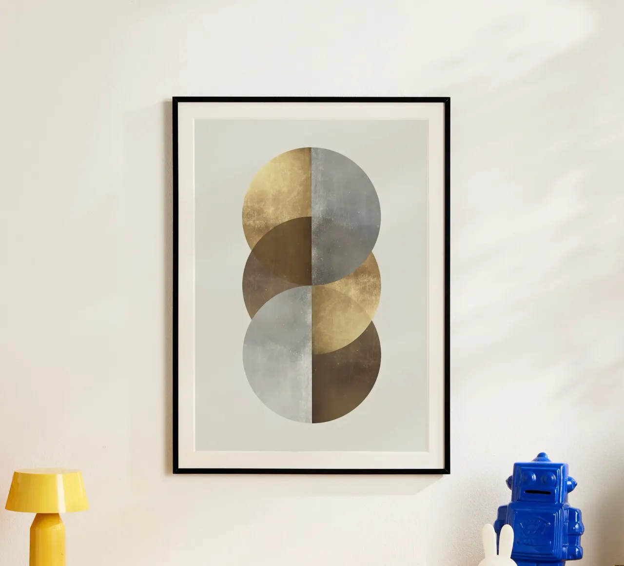 cerchi forme geometriche forme sovrapposte poster con telaio in plastica da Patrick M Gerber