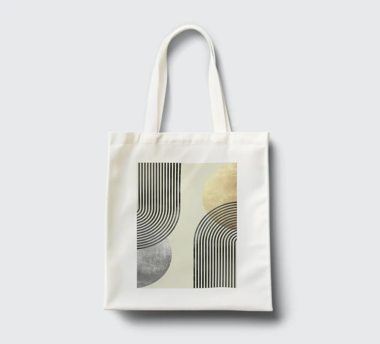 linee curve motivi a righe forme geometriche borsa in juta da Patrick M Gerber