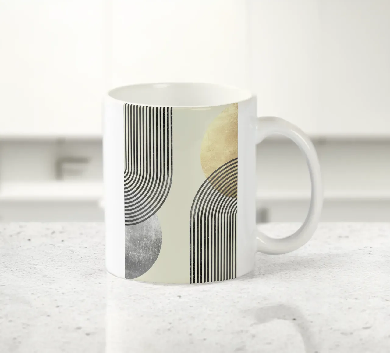 linee curve motivi a righe forme geometriche tazza in ceramica da Patrick M Gerber