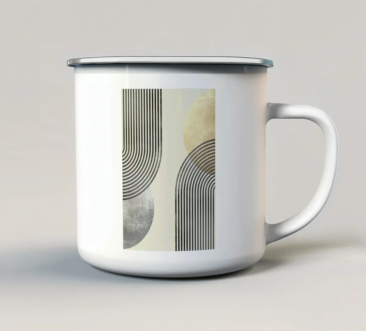 linee curve motivi a righe forme geometriche tazza in smalto da Patrick M Gerber
