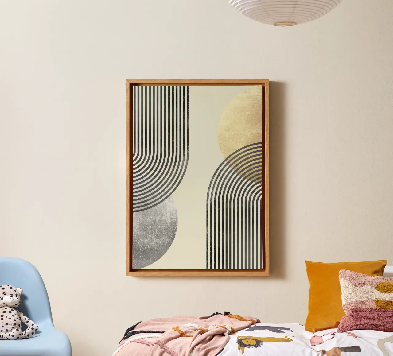 linee curve motivi a righe forme geometriche tela con Cornice a cassetta da Patrick M Gerber