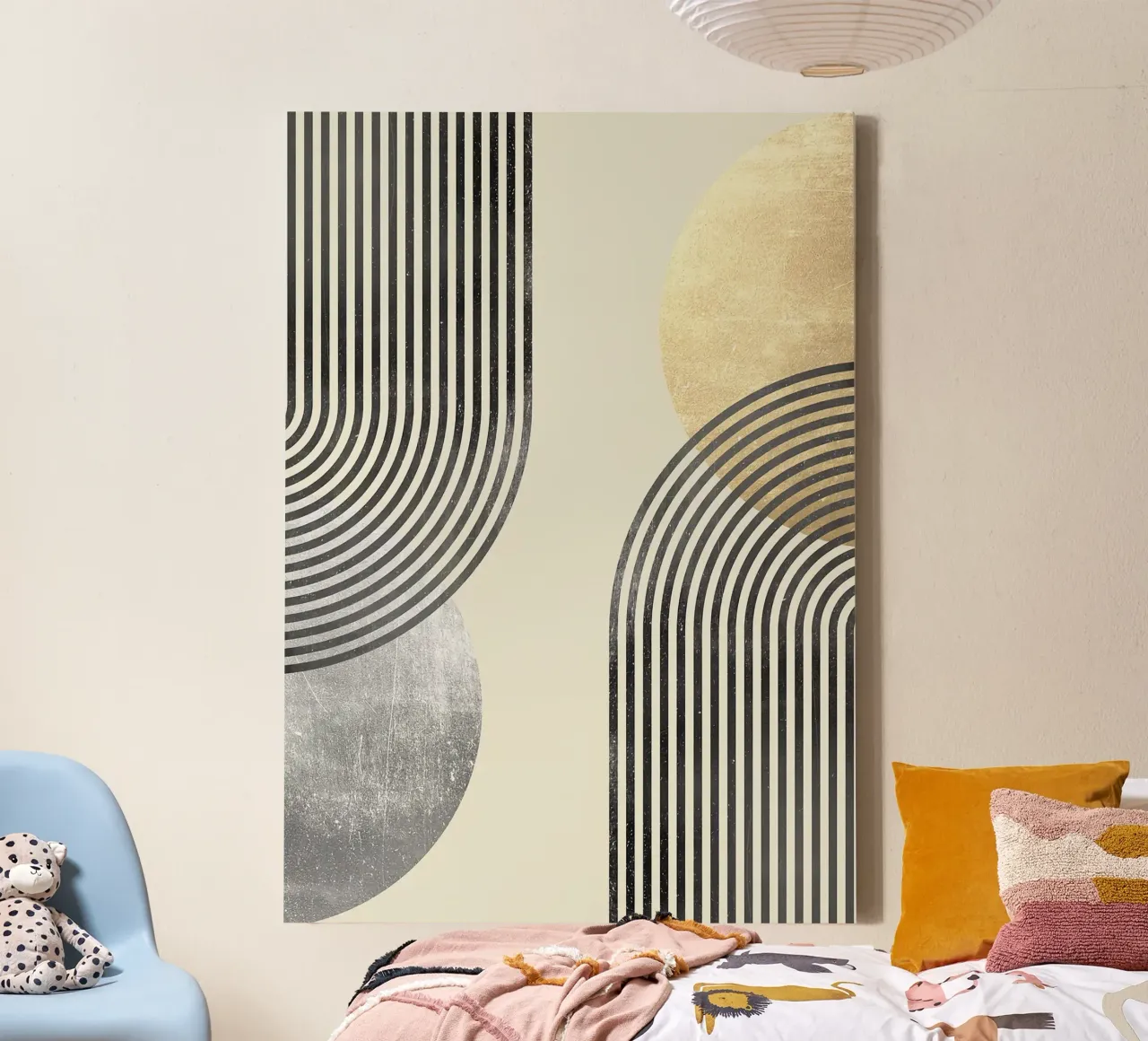 linee curve motivi a righe forme geometriche tela con Cornice a cassetta da Patrick M Gerber