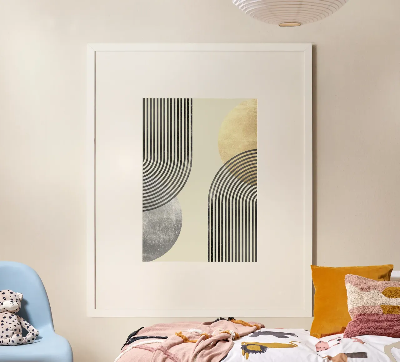 linee curve motivi a righe forme geometriche poster con telaio in alluminio da Patrick M Gerber