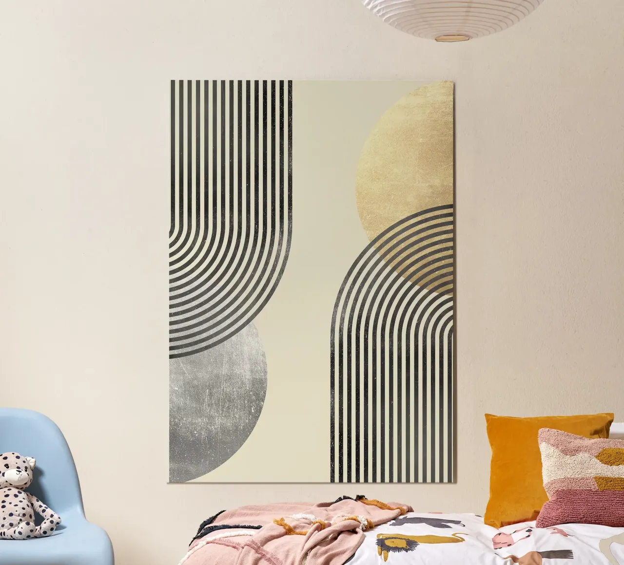 linee curve motivi a righe forme geometriche poster con telaio in alluminio da Patrick M Gerber