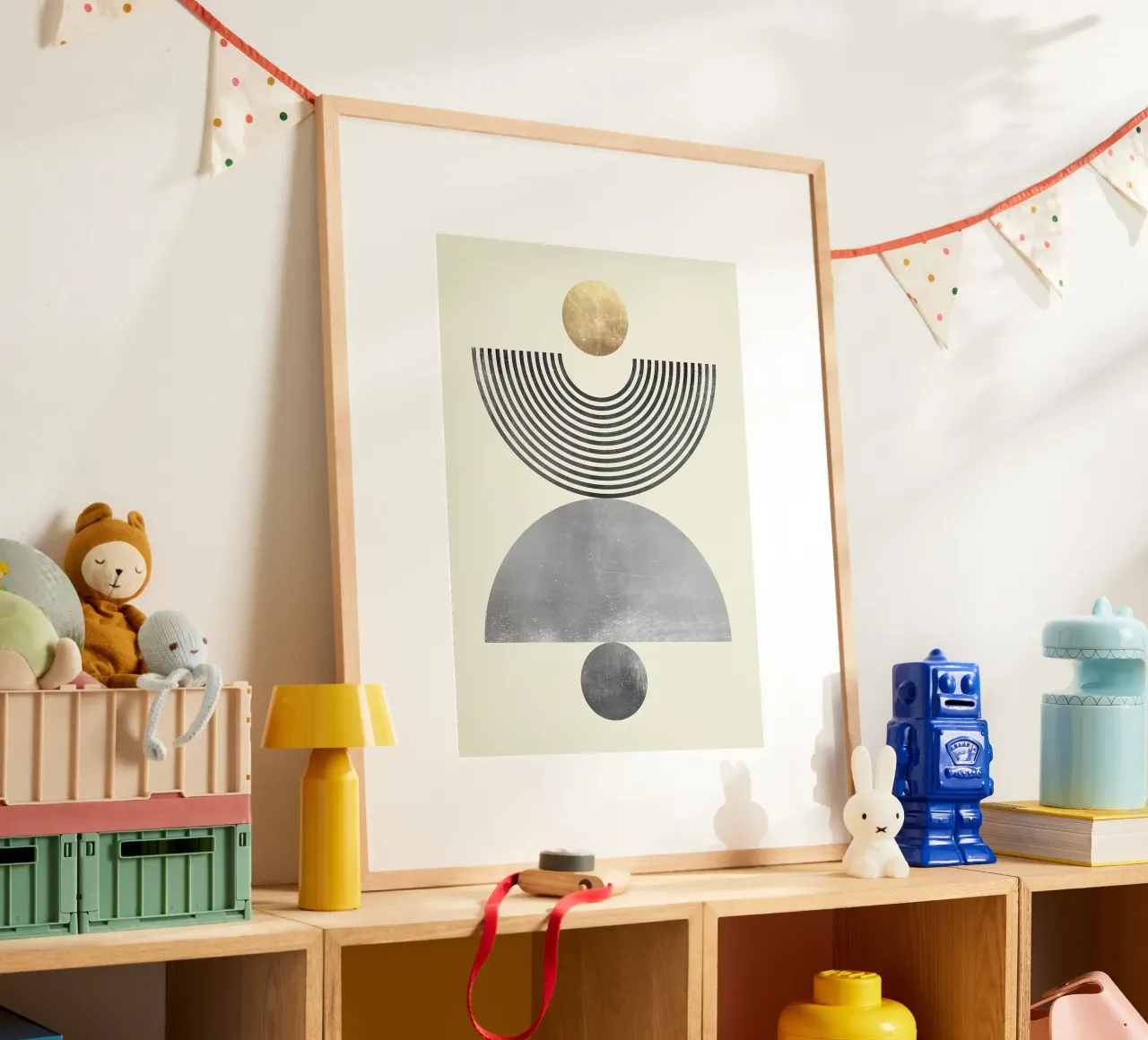 círculo semicírculo concéntrico oro poster con marco de aluminio de Patrick M Gerber