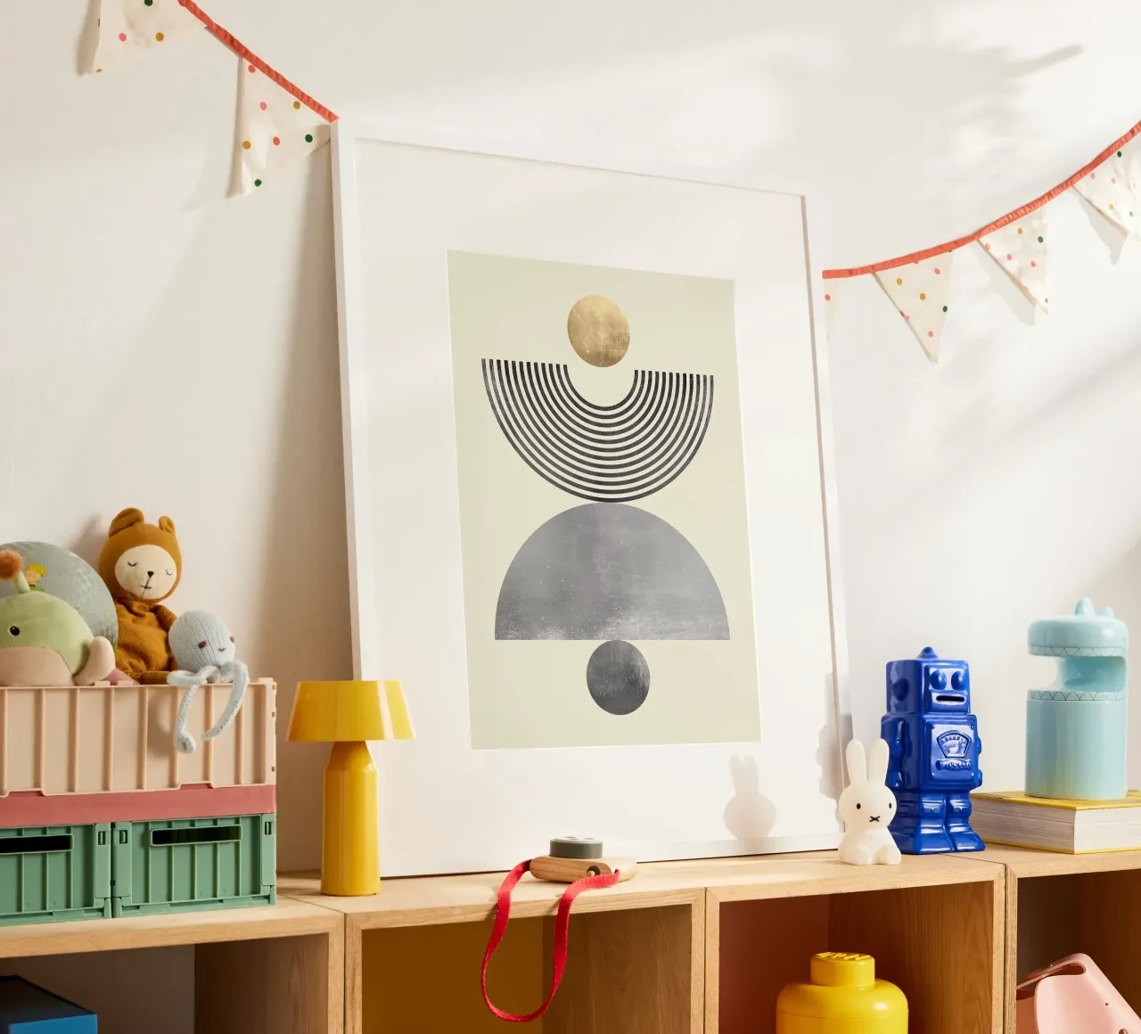 círculo semicírculo concéntrico oro poster con marco de aluminio de Patrick M Gerber