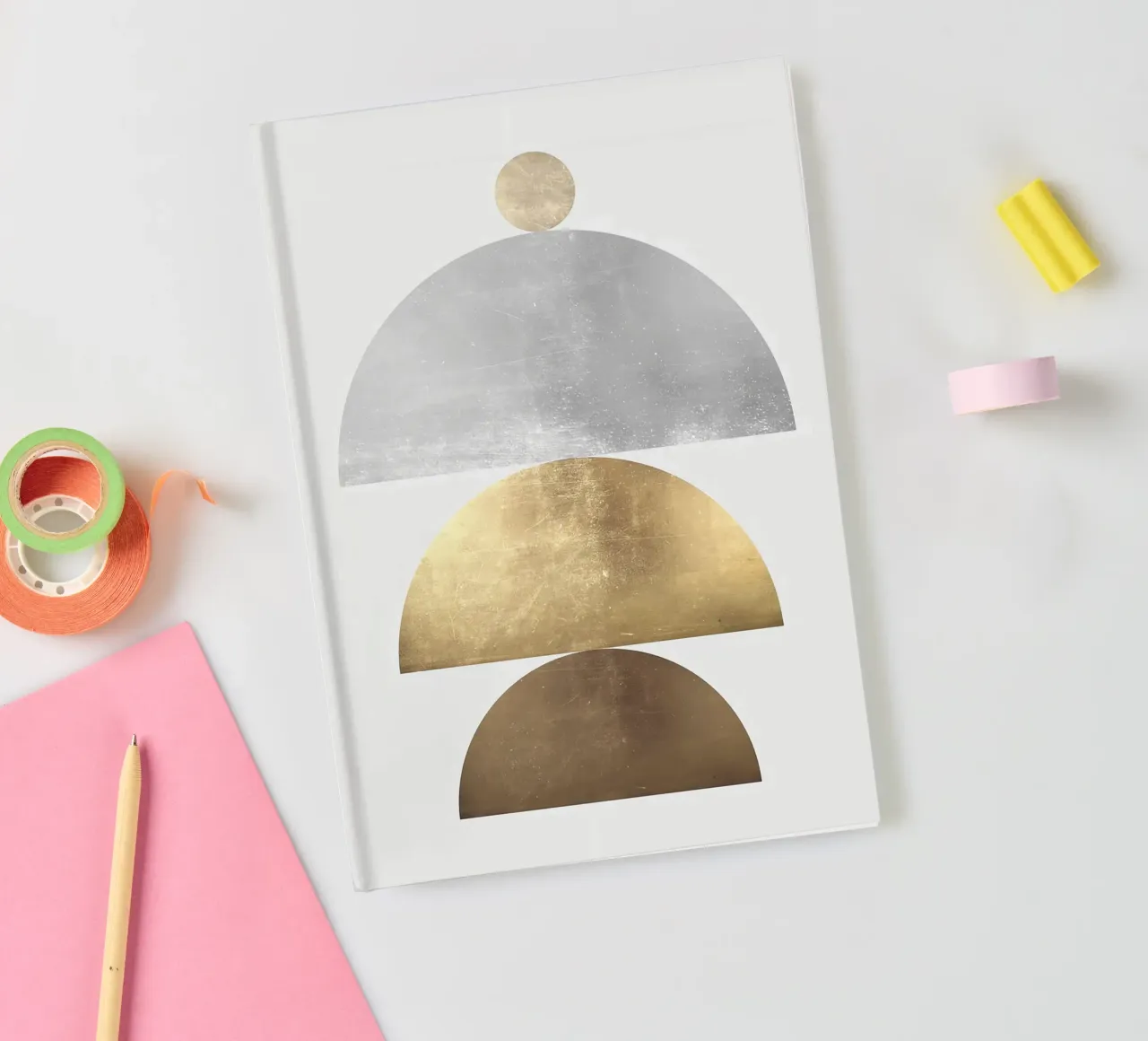 circle semicircle abstract shapes minimalist design notebook by Patrick M Gerber