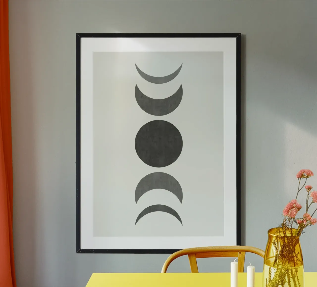 luna crescente forme cerchio poster con telaio in plastica da Patrick M Gerber