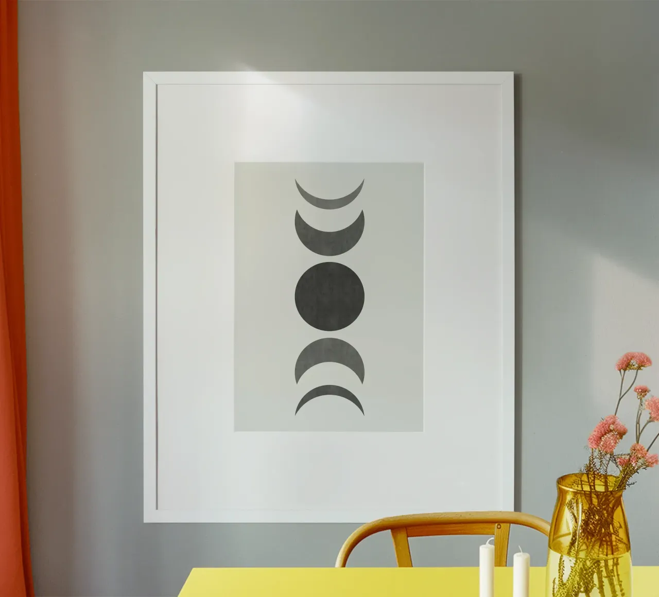 luna crescente forme cerchio poster con telaio in plastica da Patrick M Gerber