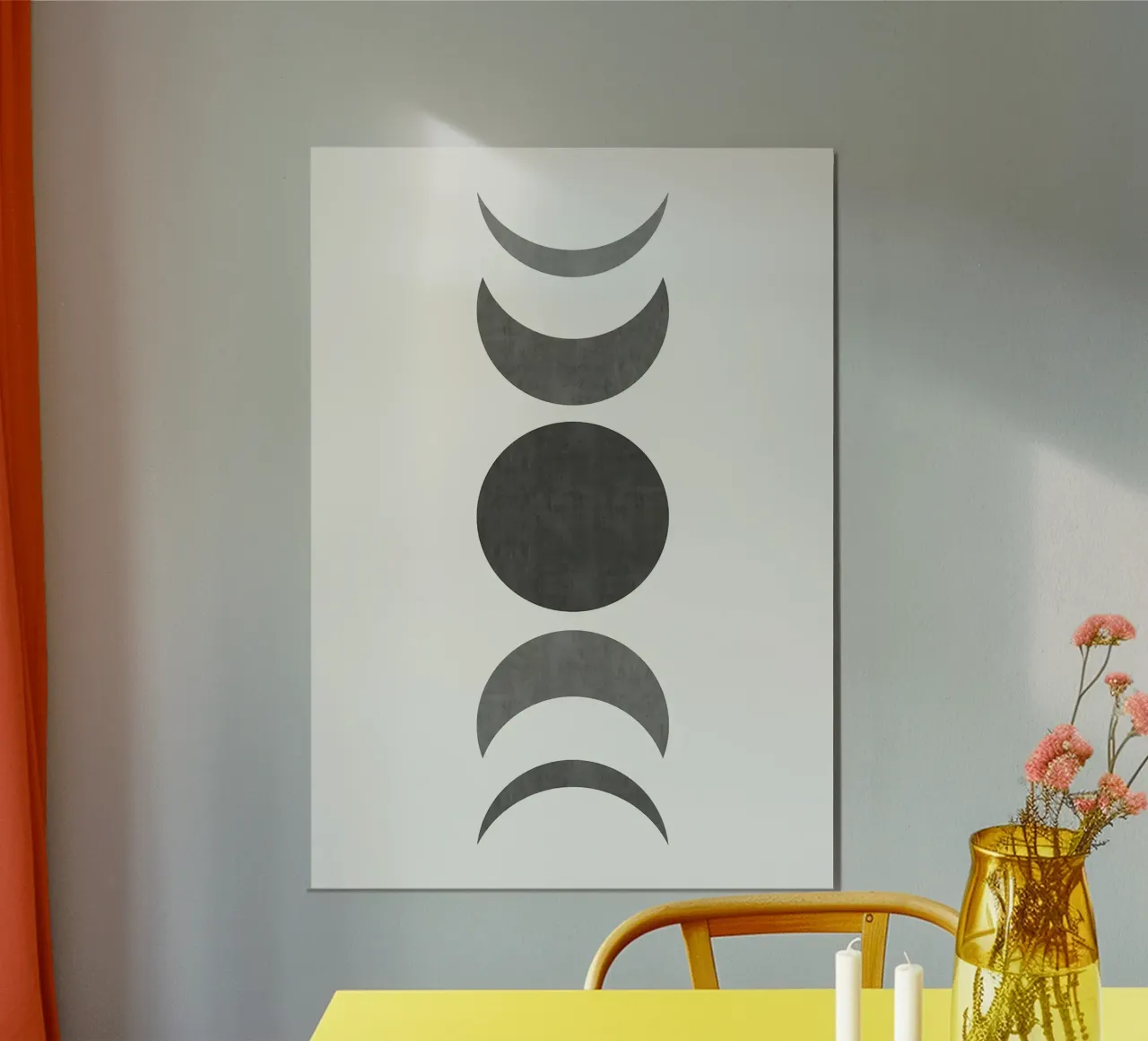 luna crescente forme cerchio poster con telaio in plastica da Patrick M Gerber