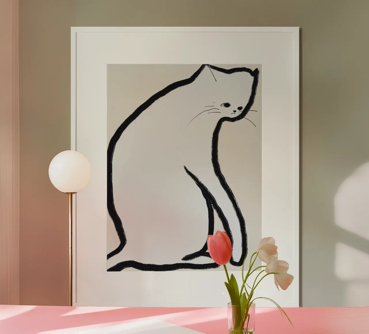 Baffi poster con telaio in legno da Little Dean