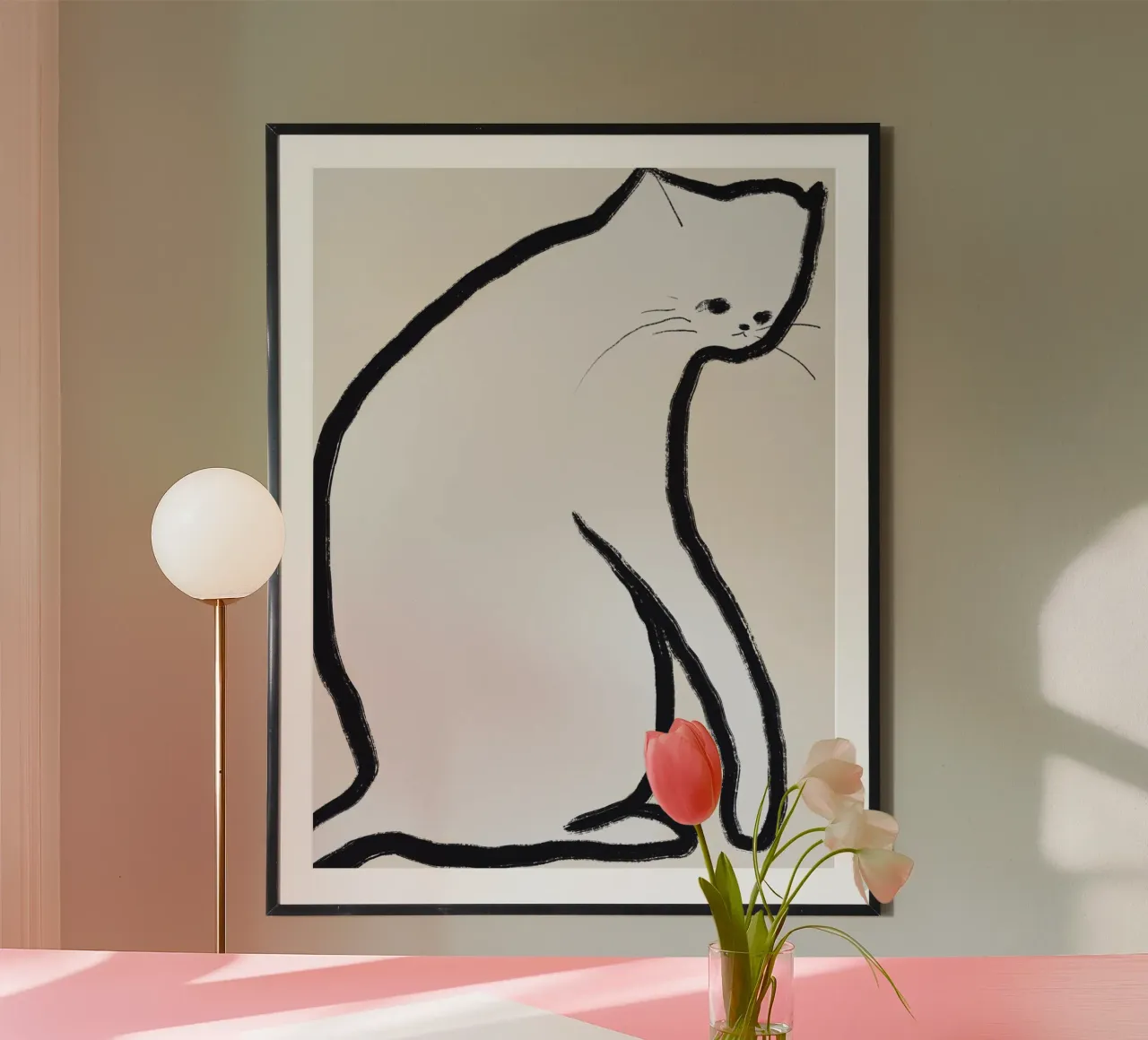 Baffi poster con telaio in legno da Little Dean