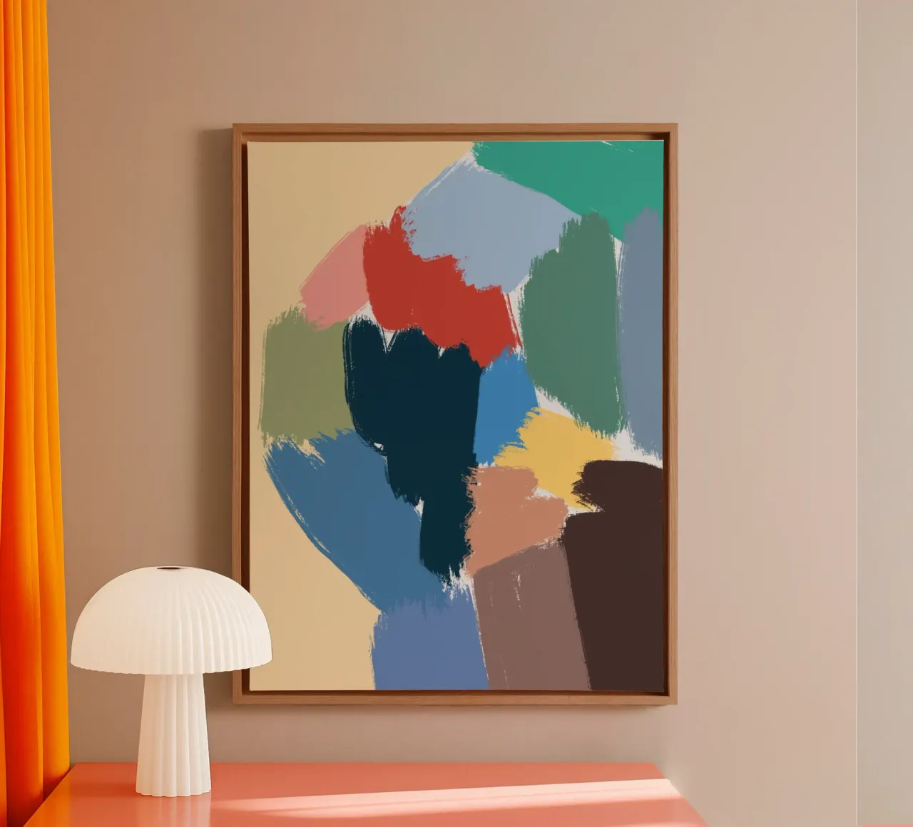 Kleurvorm canvas met Baklijst van Little Dean