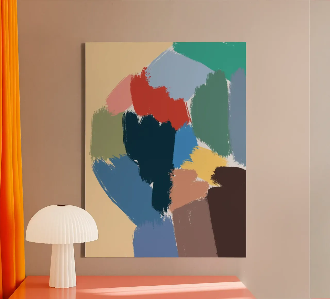 Kleurvorm canvas met Baklijst van Little Dean