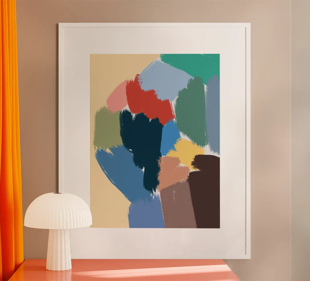 Forma del colore poster con telaio in legno da Little Dean