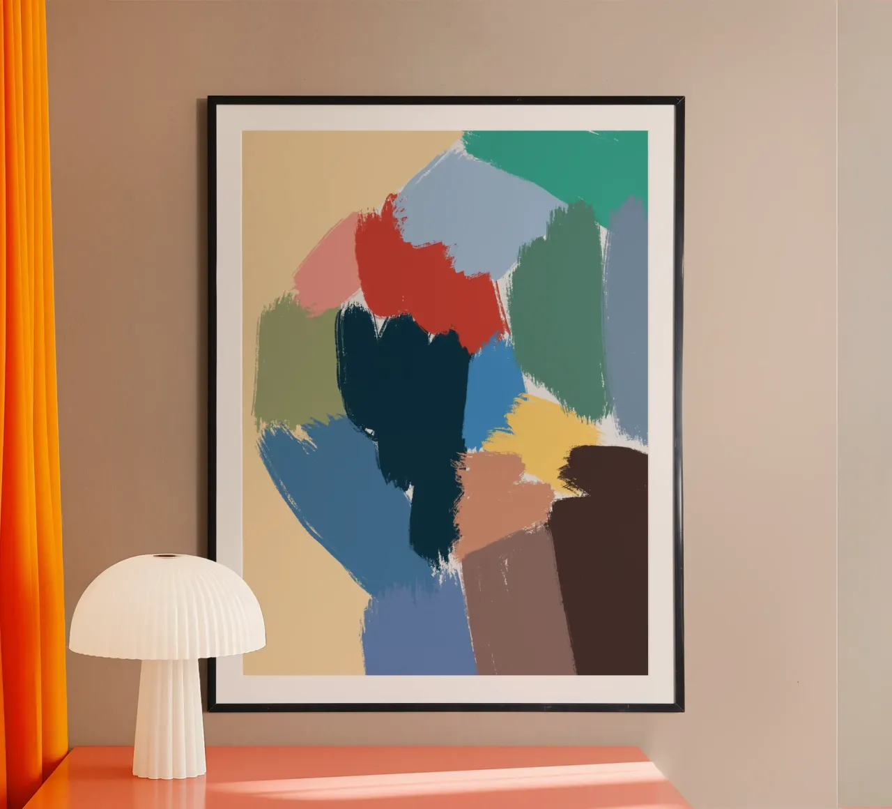 Forma del colore poster con telaio in legno da Little Dean