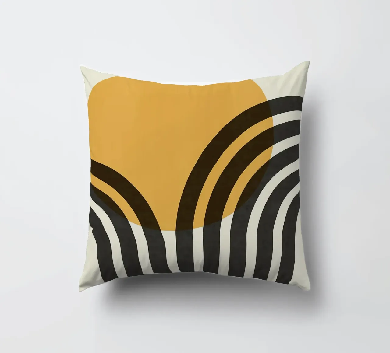 sole curve archi cerchio arancione linee nere cuscino da Patrick M Gerber