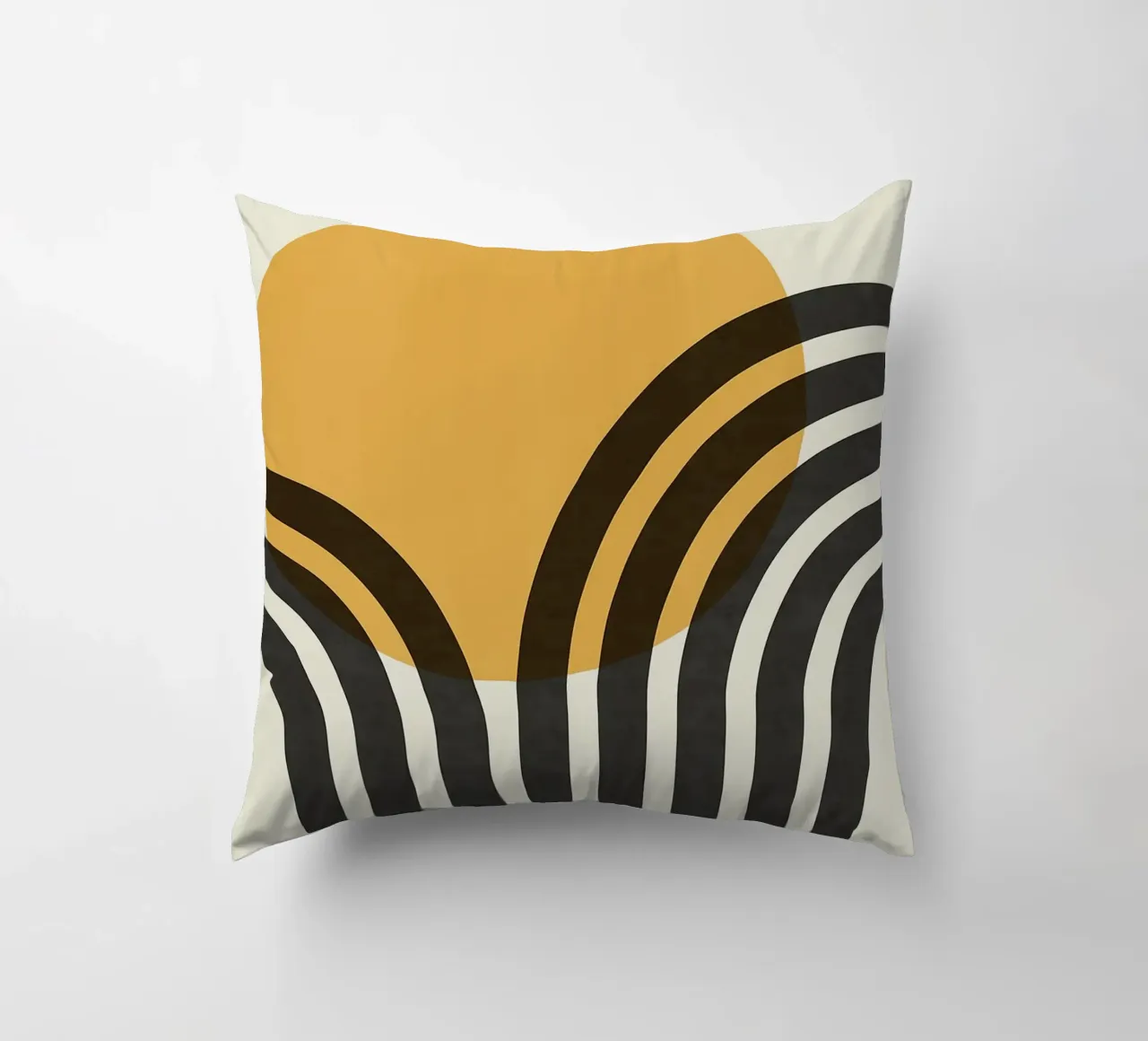 sole curve archi cerchio arancione linee nere cuscino da Patrick M Gerber