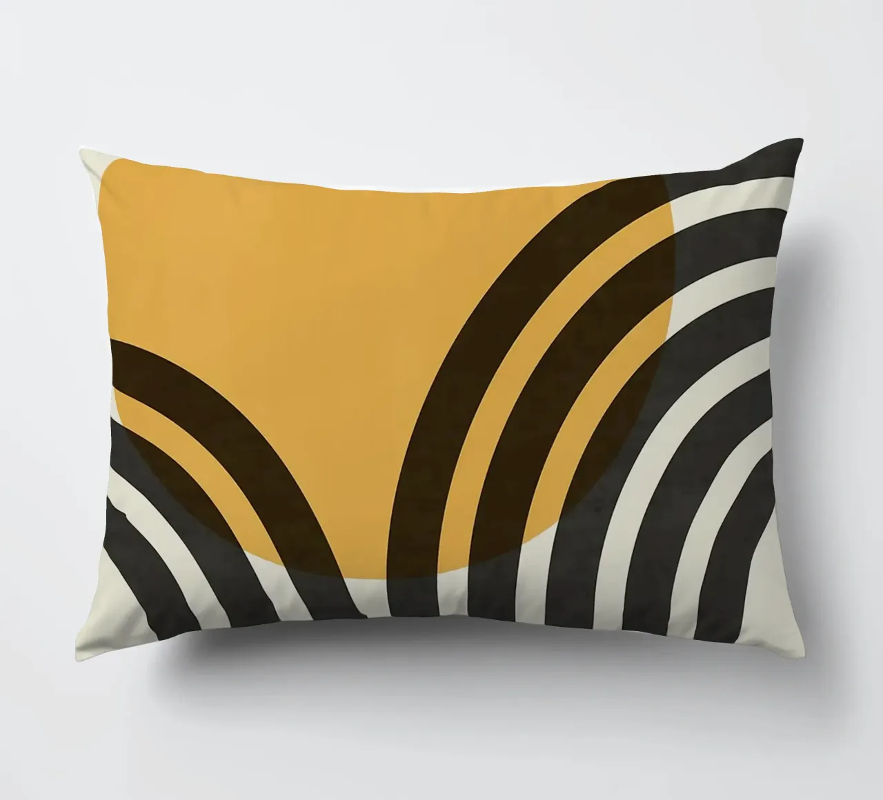 sole curve archi cerchio arancione linee nere cuscino da Patrick M Gerber
