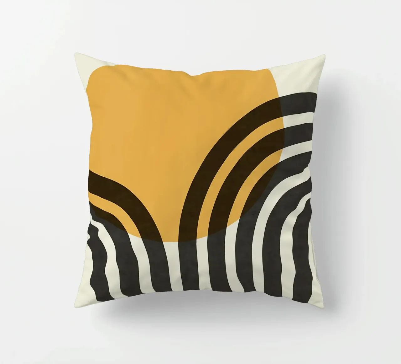 sole curve archi cerchio arancione linee nere cuscino da Patrick M Gerber
