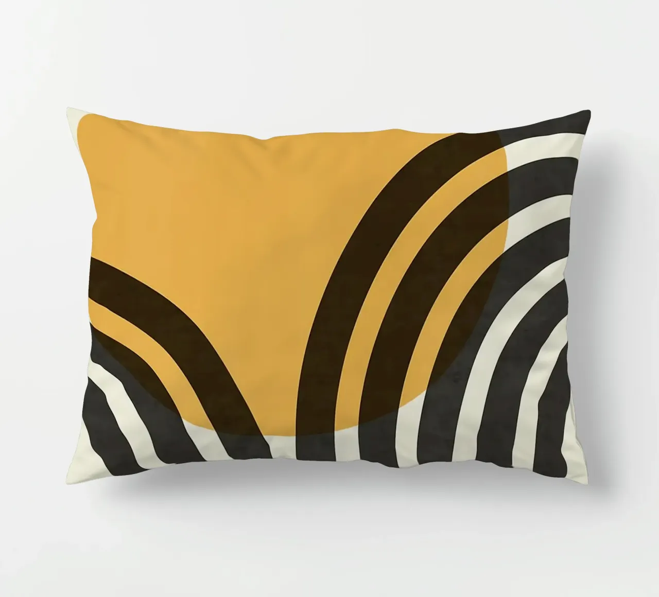sole curve archi cerchio arancione linee nere cuscino da Patrick M Gerber