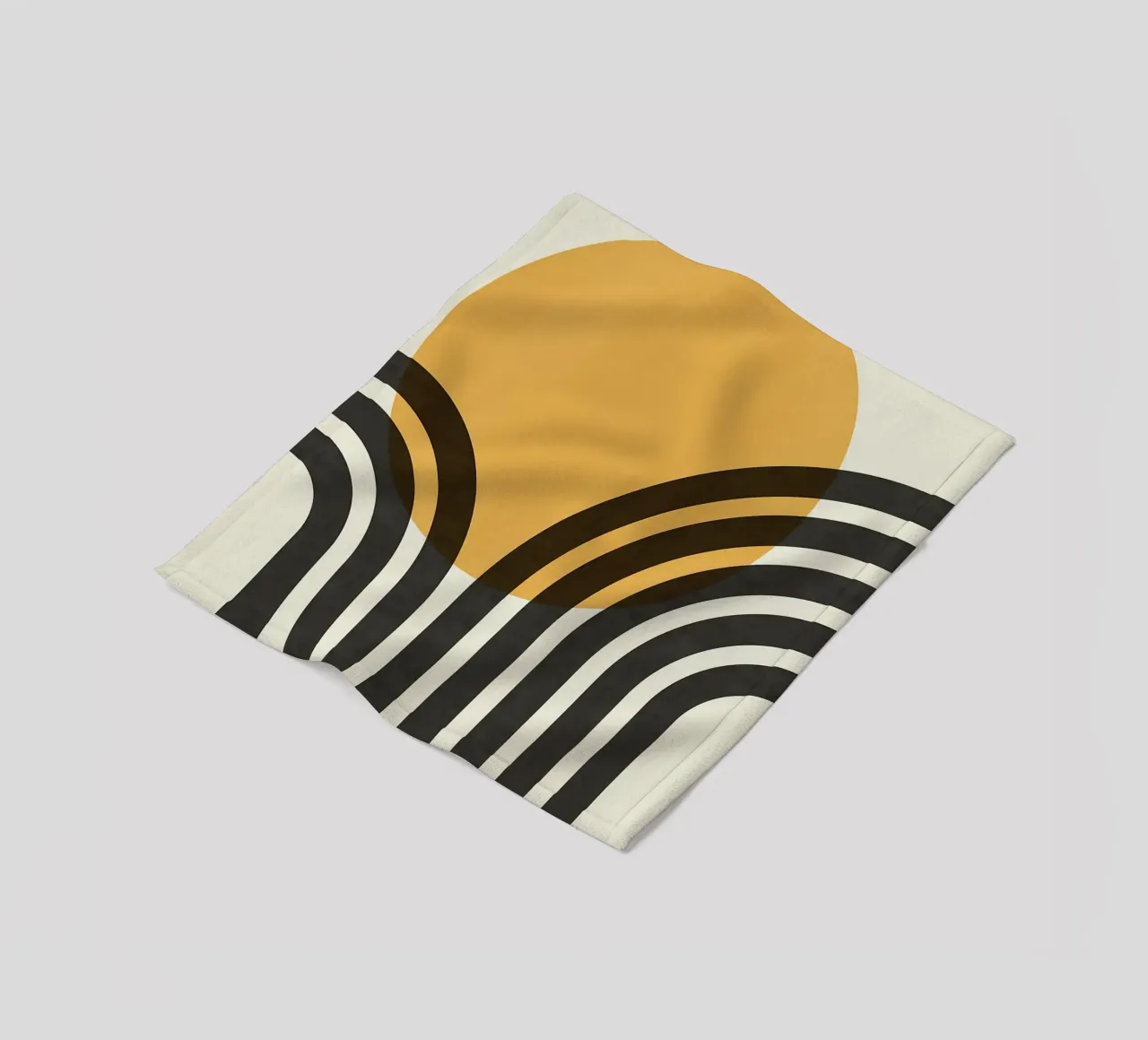 sole curve archi cerchio arancione linee nere coperta in pile da Patrick M Gerber