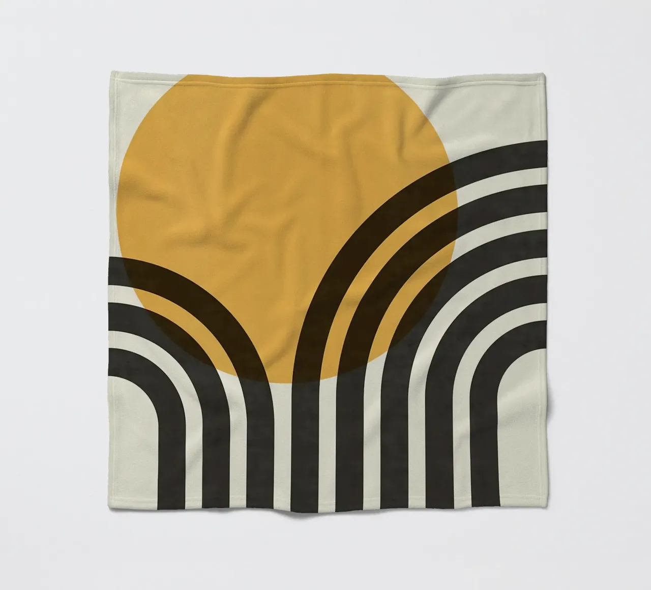 sole curve archi cerchio arancione linee nere coperta in pile da Patrick M Gerber
