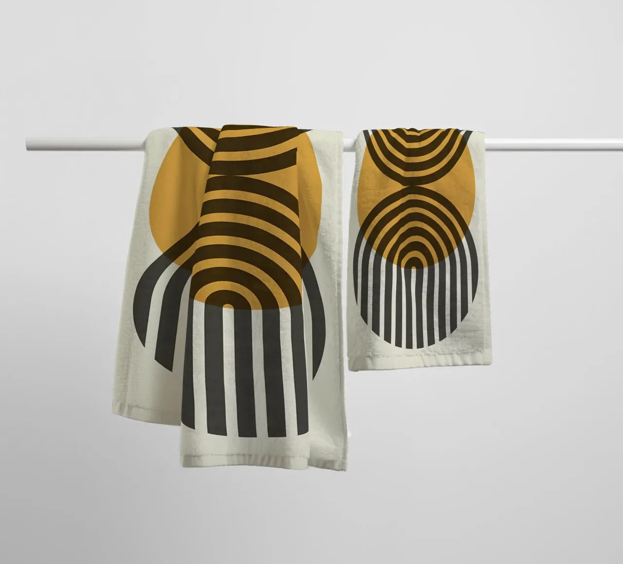 circles ovals arcs lines geometric shapes towel by Patrick M Gerber