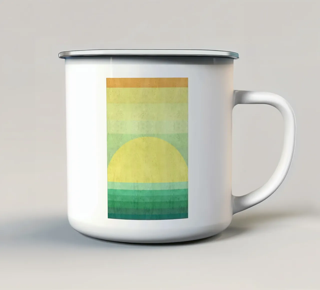 alba tramonto orizzonte strisce sfumate tazza in smalto da Patrick M Gerber