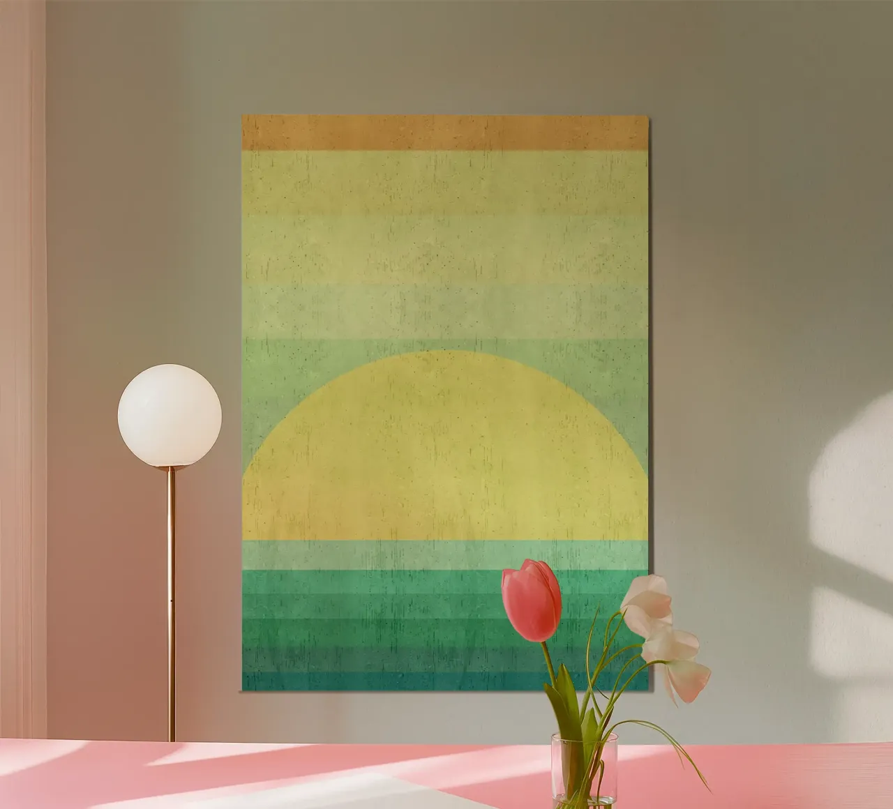 alba tramonto orizzonte strisce sfumate poster con telaio in alluminio da Patrick M Gerber