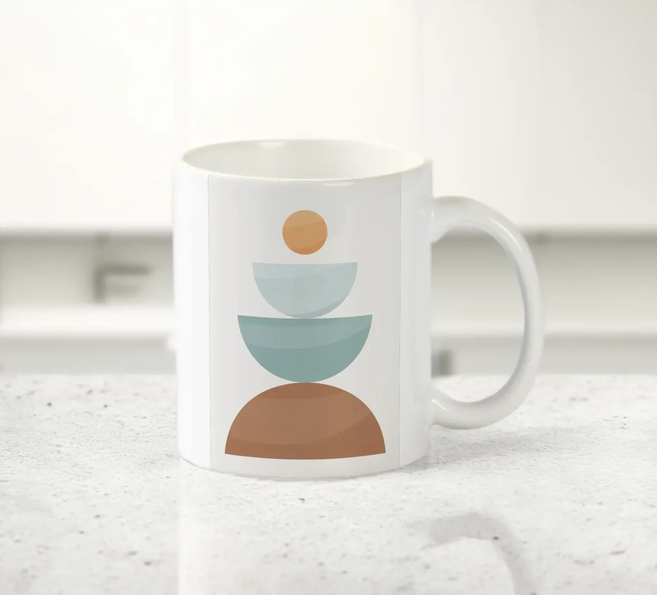 Forme geometriche cerchi semicerchi design minimalista tazza in ceramica da Patrick M Gerber