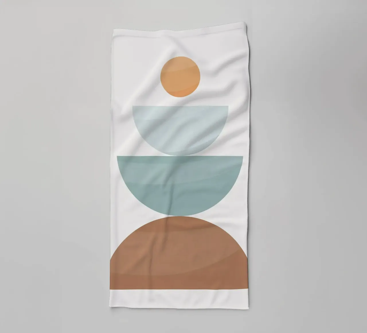 geometric shapes circles semicircles minimalist design balan towel by Patrick M Gerber