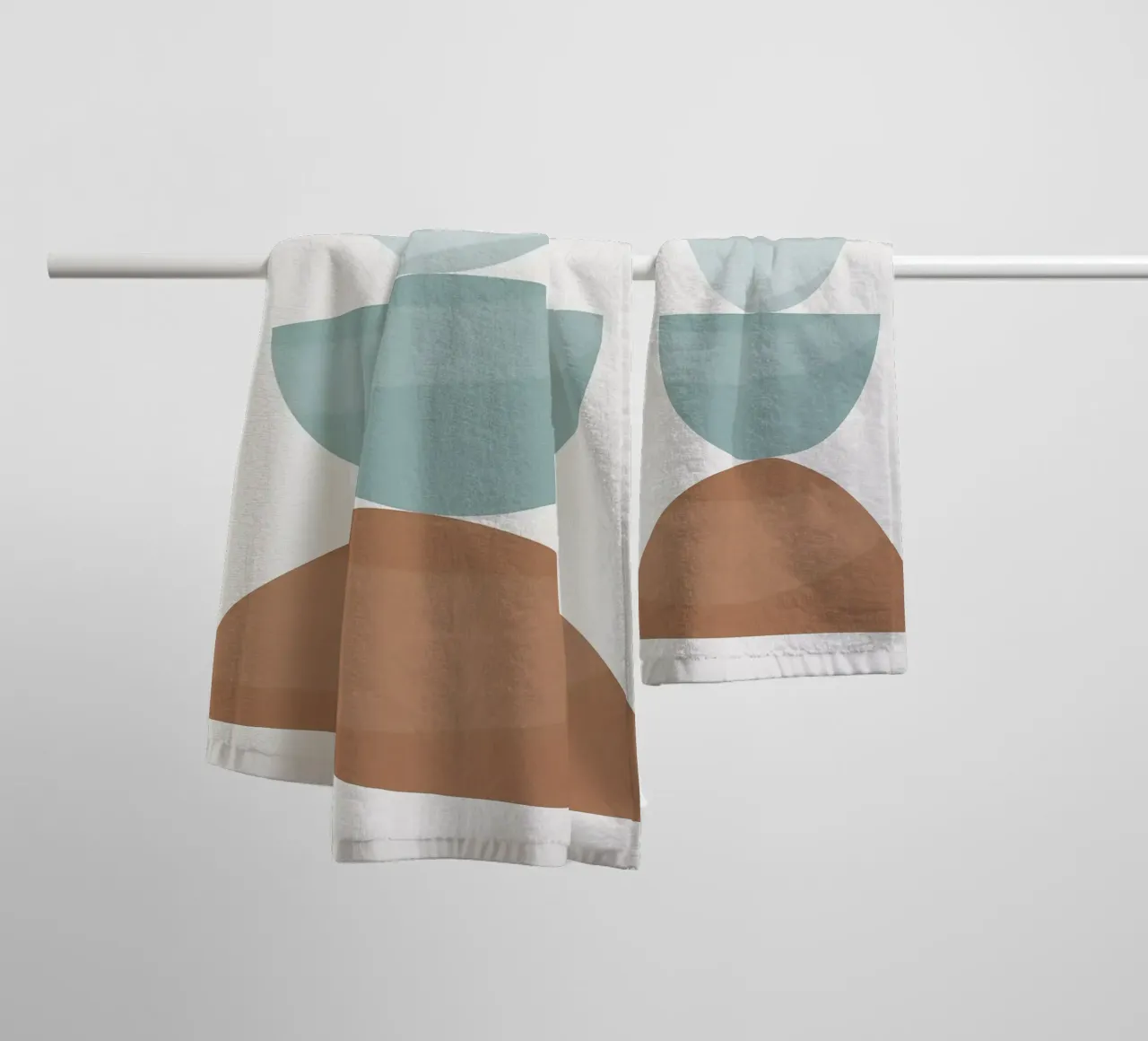 geometric shapes circles semicircles minimalist design balan towel by Patrick M Gerber