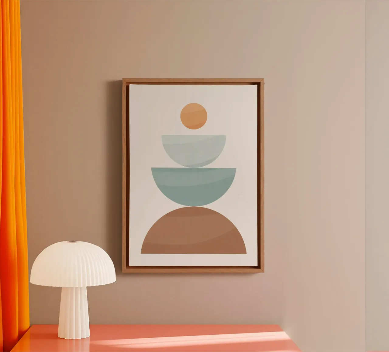 Forme geometriche cerchi semicerchi design minimalista tela con Cornice a cassetta da Patrick M Gerber
